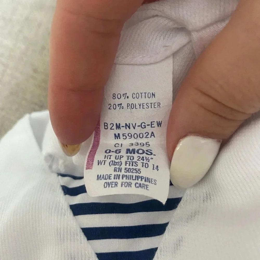 VINTAGE‎ Nautical Striped Baby Romper Size 0-6 months